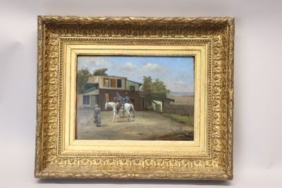 Attribué à Gustave Mardoché NEYMARK (1850-?) "Cavaliers" hui…