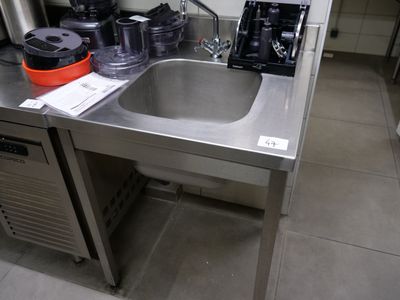1 Plonge Adossee 1 Bac ,Avec Robinetterie 70x 70