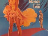 une affiche de film mettant en scène une femme en robe jaune