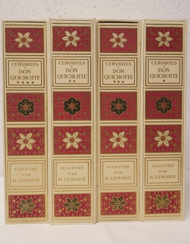 CERVANTES : Don Quichotte. 4 volumes in-8 en feuilles sous emboit...