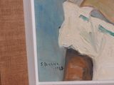 a picture of a painting of a woman in a white dress