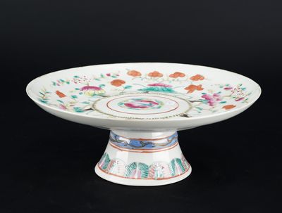 a white bowl with a floral design on it