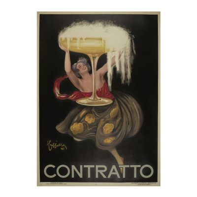 painting of a woman holding a glass of beer over her head