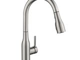 kitchen faucet with pull out sprayer and soap dispenser