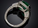 an art deco emerald and diamond ring