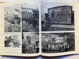 a book with pictures of people and a plane in it