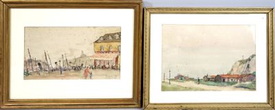 Raymond GAUDET (1899-1967). Vue du port de Marseille. Aquare…