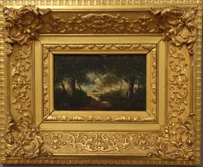 une photo d'un tableau accroché au mur, dans un cadre doré