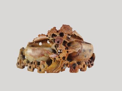 Porte-pinceau en pierre de lard 15 x 23 cm