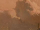 a painting of a painting of ships in a body of water