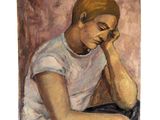 une image représentant un tableau où l'on voit une femme assise, la tête entre les mains