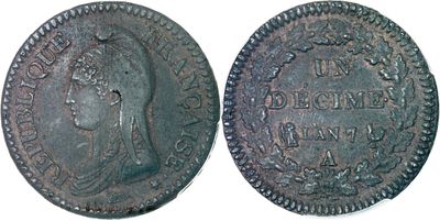 a close up of a coin with an image of a woman on it