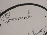 drawing of a black and white picture of a sign that says sommed