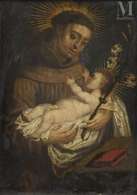 une image représentant un tableau où l'on voit un homme tenant un bébé dans ses bras