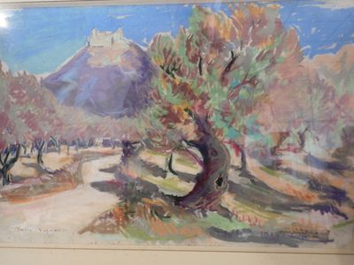 Marcel DEVIERS HUESKA Espagne Paysage, pastel, SBD, 35 x 54,…