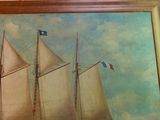 a picture of a painting of a sailboat in the water