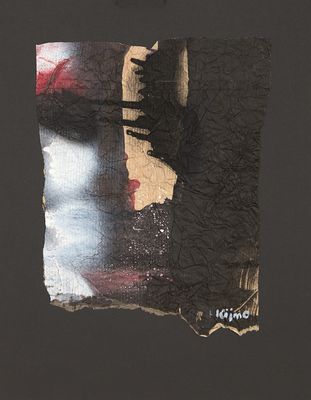 une photo d'une œuvre d'art sur un fond noir