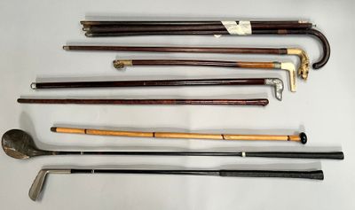 many different types of canes on display on the table