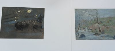 two pictures of a man riding a horse in a book