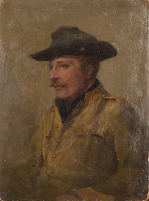École anglaise de la fin du XIXe siècle Portrait d'homme Hui…