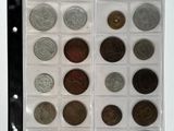 a lot of coins in a clear plastic case