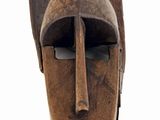 wooden mask on a white background with a white background