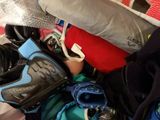a pile of luggage that is sitting on the floor