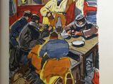 une image d'un tableau représentant un groupe de personnes assises autour d'une table