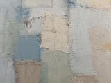 painting of an abstract painting of a white bear on a blue background