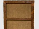 an image of a wooden frame with a burlock cloth cover