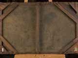 an old wooden easel with a painting on it
