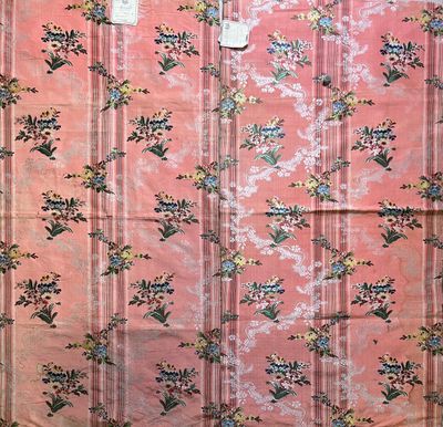 an image of a pink and blue floral pattern on a pink background