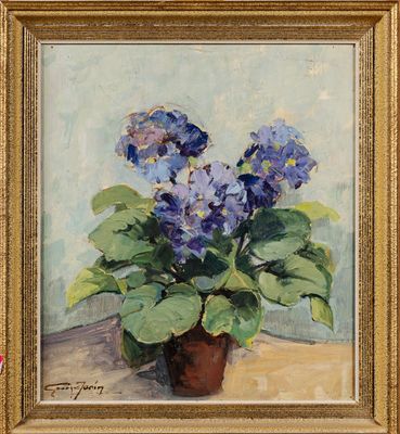 Georges JANIN (1884-1955) : Les géraniums. - Photo 1