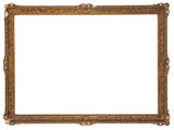un cadre doré orné de motifs sur fond blanc