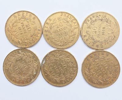 un lot de six souverains d'or