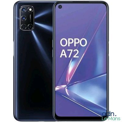 Le smartphone Oppo A72 est présenté en noir