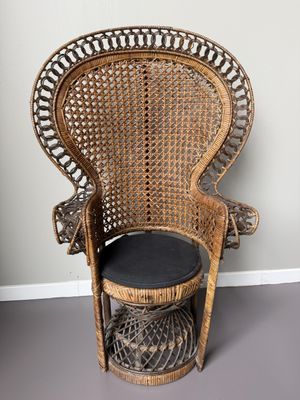 Fauteuil Emmanuelle d'enfant en rotin tressé et teinté (H.