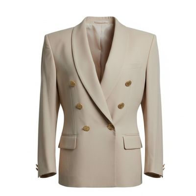 YVES SAINT LAURENT, variation Blazer en gabardine beige, à c… - Photo 1
