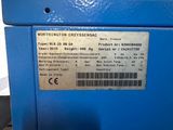 a blue box with a label on it
