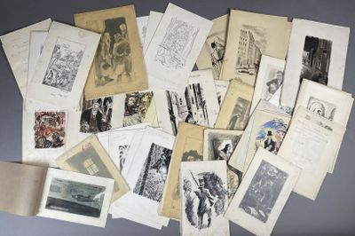 Important ensemble de dessins et estampes pour des illustrat… - Photo 1