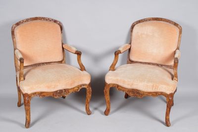 paire de fauteuils Régence velours - Photo 1