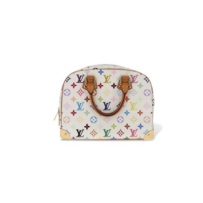 un sac à main Louis Vuitton blanc orné d'étoiles multicolores
