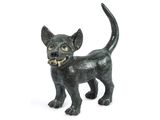 a small statue of a cat on a white background