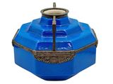 a small blue box with a lid on a white background