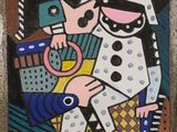 une image d'un tableau représentant une femme tenant un enfant dans ses bras
