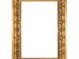 un cadre doré orné d'un motif décoratif sur fond blanc
