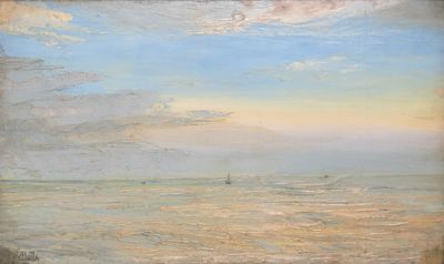 A. PULLE (XX), Paysage, huile sur carton signé en bas à gauc…