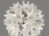 lustre en verre de Murano et en métal chromé