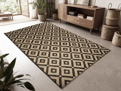 Lot DE 40 Tapis 100x150cm Noir Blanc Polypropylene