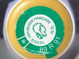 a close up of a bottle with a label on it